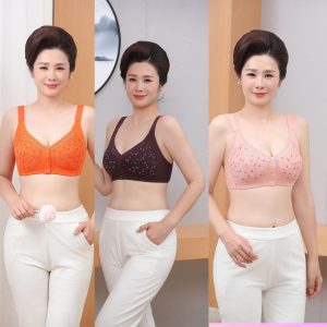 ৩ পিস ফোম ছাড়া সোল্ডার স্ট্র্যাপস কটন বাটন ব্রা